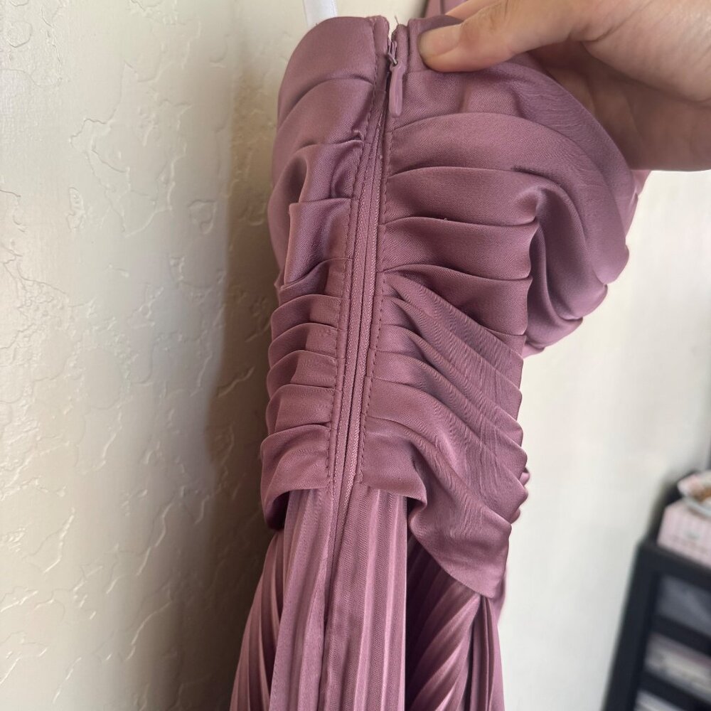 Azazie One-Shoulder Maxi Dress in Mauve - Picture 8 of 16